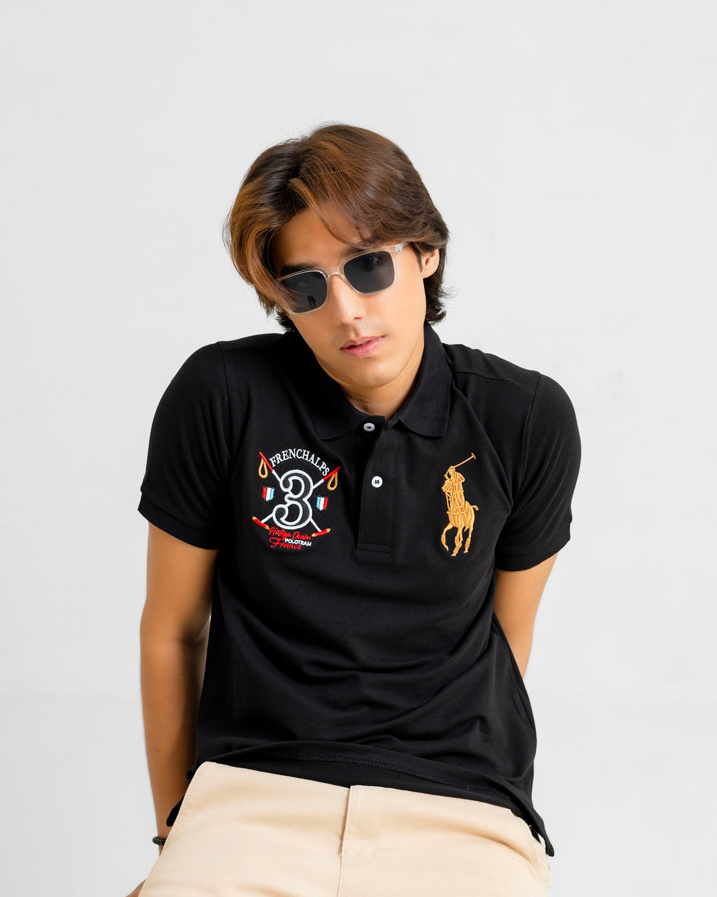 RL PREMIUM BIG PONNY POLO SHIRT BLACK