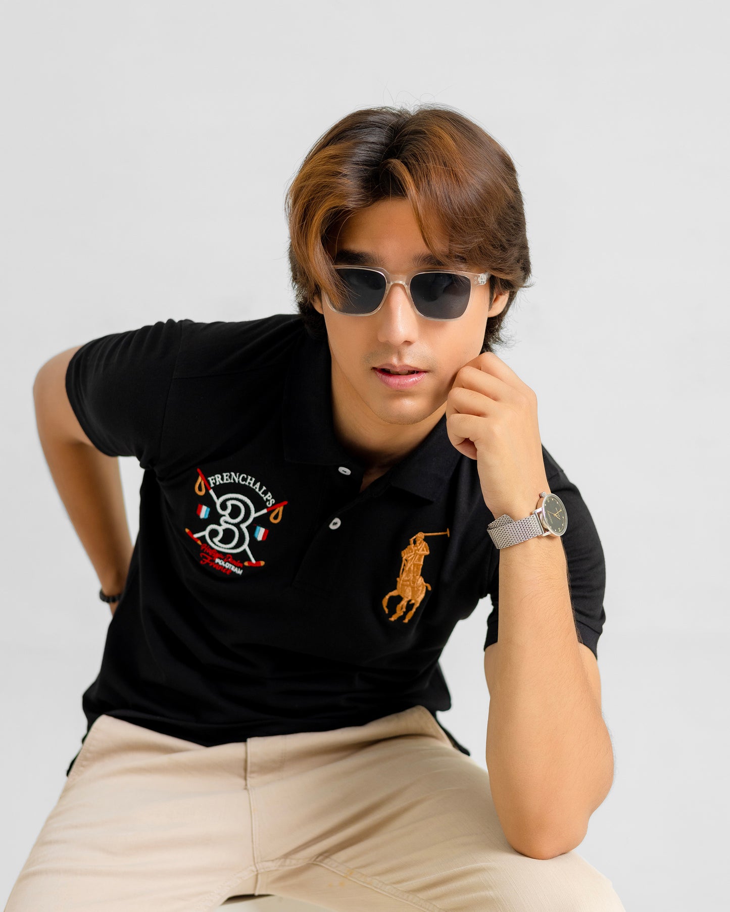 RL PREMIUM BIG PONNY POLO SHIRT BLACK