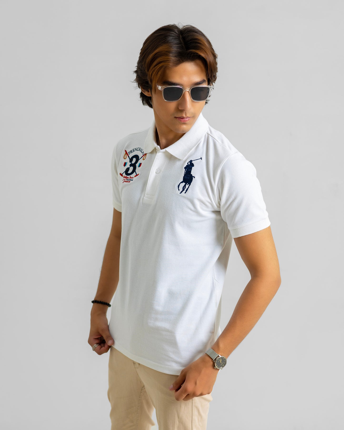 RL PREMIUM BIG PONNY POLO SHIRT WHITE